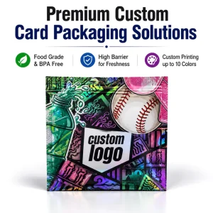 Custom Card Bag with Tear Notch Foil Inside Back Seal Bag for Trading Game Cards Aluminum Lined Packaging Pouch