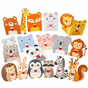 Custom Cartoon Animal Shaped Cardboard Greeting Cards Cute Flowers Gifts for Birthday Wishes Personalized ‘Thank You’