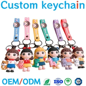 Custom Cartoon Anime Characters Rubber Keychain Fan Merchandise Cartoon Mascot Foldable Pendant