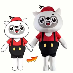 Custom Cartoon Cat Mascot Plush Character Adult Mascot Suit Promotional Custom Design Raccoon Animal Mascot Costume