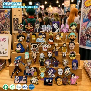 Custom Character Enamel Pin Set Anime Style Portrait Badge Metal Lapel Pin Cartoon Figure Collectible Gift Collection