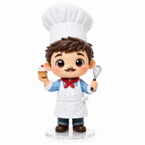 Custom Chibi Chef Character Figure OEM Manufacturer Kawaii PVC Vinyl Art Toy Personalized Collectible Doll Gift Set
