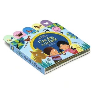 Custom Children Book Printing Services Interactive Board Book Kids Story Book Printing with Die Cut Tabs