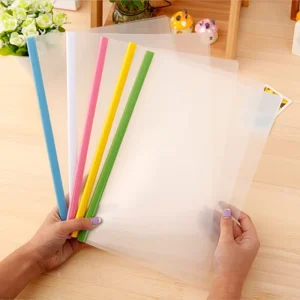 Custom Clear PP Report Cover File with Pumping Rod