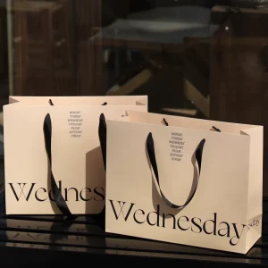 Custom Clothing Shoes Branded Store Printed Paper Bags with Your logo Cardboard Shopping Paper Bag Gift Bags for Small Business