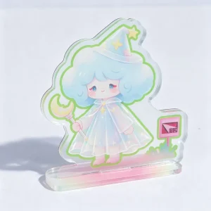 Custom Cloud Mage Acrylic Table Stand Cute Anime Character Desk Display Stable Stock Custom Illustration Print