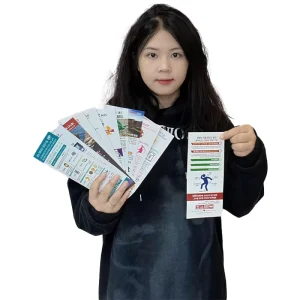 Custom Coated Paper Brochure Leaflets 400gsm CMYK Printing Gold Foil Foldable Paper Cosmetic Supermarket Leaflet Factory Price