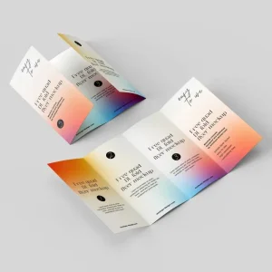 Custom Coated Paper Flyer Glossy Flim Leaflet Folded Trifold Leaflet Printing Service