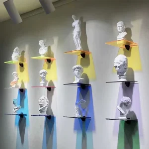 Custom Color Acrylic Word Display Board Shelf Creative Art Exhibition Shoes Bag Panel Acrylic Wall Mount Display for Store