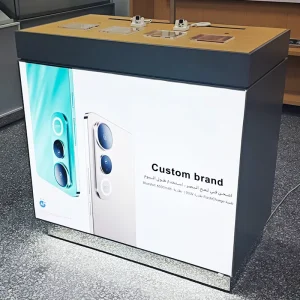 Custom Color Metal Adjustable Display Stand for Mobile Phone Full Vision Counter Showcase
