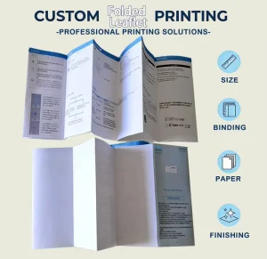 Custom Colorful 80g Folded Leaflet Paper Book Printing Service Catalog Brochure & Flyer Printer 9 Fold User Manual for Promotion