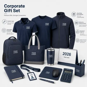 Custom Corporate Gift Set Branded Apparel with Polo Shirt Jacket Backpack Notebook Pen Tumbler Logo Promotional Business Gift
