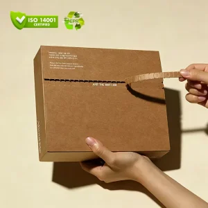 Custom Corrugated Cardboard Packaging with Zipper Tear Strip Self Sealing Design for Clothing Cosmetics Gift Mailer Shipping Box