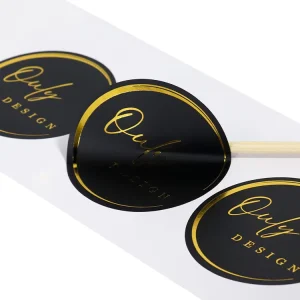 Custom Cosmetic Brand Logo Label Design Gold Foil Glossy Vinyl Sticker Printing Skin Care Waterproof Transparent Packaging Label