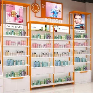 Custom Cosmetic Display Counter Modern Skincare Makeup Shelf Beauty Salon Retail Showcase for Cosmetics Shop