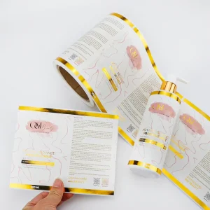 Custom Cosmetics Gold Foil Skincare Waterproof Adhesive Logo Stickers Roll Labels for Packaging