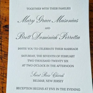 Custom Cotton Paper Invitation Suite Elegant Wedding Invitations Card Luxury Debossed Simple Modern Marriage Banquet Invite