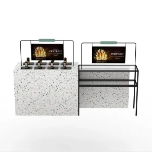 Custom Counter Top Design Marble Floor Stand Cosmetics Product Display Stands Countertop for Perfume