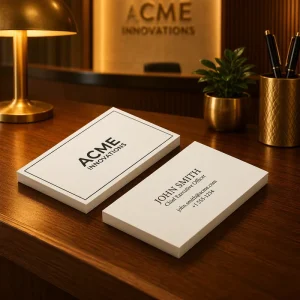 Custom Cream White Matte Business Cards Black Precision Printing Minimal Design OEM Factory