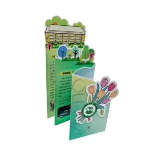Custom Creative Brochure Printing S Shape Foldable Leaflet Top Die Cut School Education Brochure Printing Service