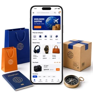 Custom Cross Border E commerce International Shopping App Development for IOS Android With Multi Currency Payment