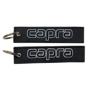 Custom Customer’s Design Woven Logo Jet Tag Embroidery Sublimation Fabric Keychain Anime Embroidery Keychain