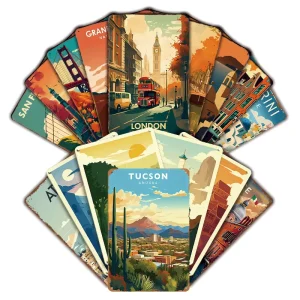 Custom Decorative Famous Landscape Tin Signs Vintage Retro Views Spots Metal Plates Arts Gifts Crafts