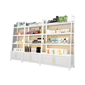 Custom Design Beauty Skincare Display Stand Perfume Displays Countertop Wood Cosmetic Makeup Display Floor Standing