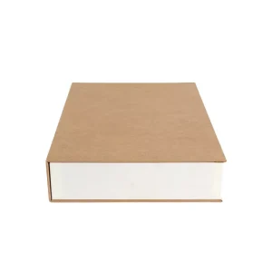 Custom Design Book Shape Simple Cardboard Gift Box Packaging Packing Material Magnetic Closure Cloth Mailer Box
