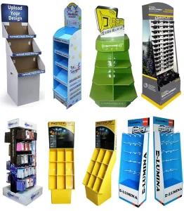 Custom Design Cardboard Display Racks Advertising Promotion Paper Floor Standing Display Stand Shelf for Merchandise Display
