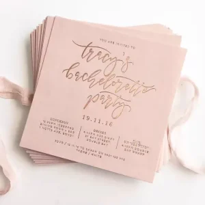 Custom Design Durable Eco-friendly Holographic Gold Foil Printed Logo Business Wedding Invitation Cards for Photo Frame Candle