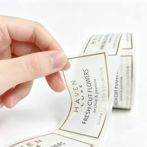Custom Design Durable Transparent Waterproof Vinyl Adhesive Labels Stickers with Matte Surface for Cosmetic Lotion Shipping