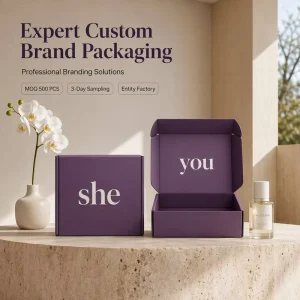 Custom Design Foldable Recyclable Mailing Box for Boutique Skincare Gift Sets and Luxury Cosmetic Item Packaging