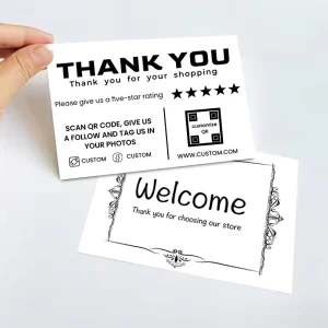 Custom Design High Quality Logo Design Print Matte Saying Thank You Cards 4×6 Luxury Wedding Small Business Greeting Card