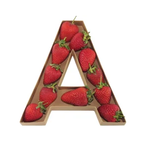 Custom Design Kraft Paper Sweet Chocolate Packaging Letter Shape Gift Box for Strawberry