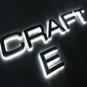 Custom Design Led Sign Acrylic Brushed Silver Channel Letter 3d Backlit Signage logo Reverse Lit Metal Shopfront Sign