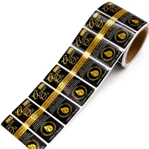 Custom Design Logo Label Stickers Round Gold Foil Label Stickers Roll Waterproof Vinyl Label Stickers Printing