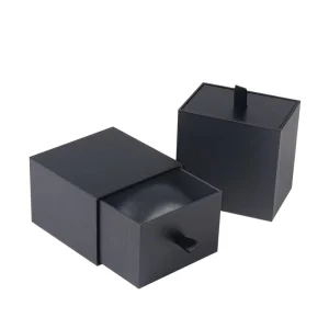Custom Design Luxury Watch Box Three Piece Set with Outer Sleeve Drawer and Velvet Foam Tray UV Embossed Logo Packaging