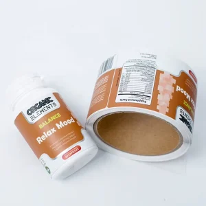 Custom Design Manufacture Water Resistant Good Quality Packaging Self Adhesive Health Care Product Sticker Label on Roll