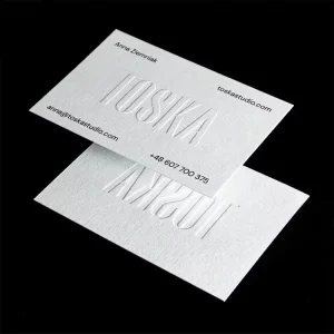 Custom Design Matte Layer Business Thank You Card Coated Paper Art Paper Card Embossed Hot Stamping Business Card Suitable