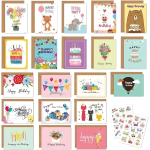 Custom Design Print on Demand Small Mixed Design Happy Cute and Exquisite Birthday Gift Greeting Cards with Envelopes