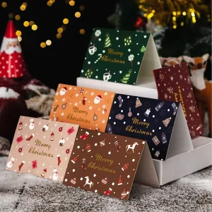 Custom Design Print on demand Personalized Christmas Greeting Cards Set with Envelope for All Festival