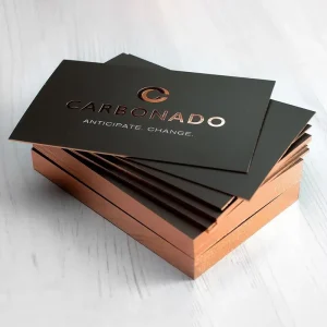Custom Design Printed Gold Foil Edge Debossed Embossed Logo Hot Stamp Art Paper Enterprise Visiting Name Black Business Card