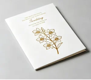 Custom Design Printing Wedding Invitation Card Embossing Stamping Cardboard Festival Supplies Writable Folded Greeting