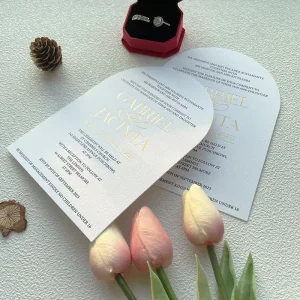 Custom Design Recyclable Arch Luxury Letterpress Passport Wedding Invitation Envelope Custom Wedding Invitation Card