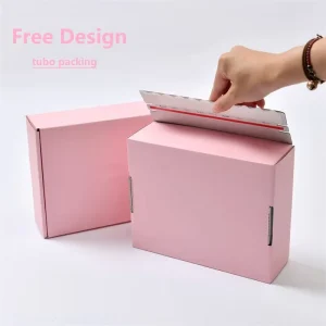 Custom Design Self Sealing Mailer Shipping Gift Box Tear Strip Printed Paper Folding Mailing Packaging Box
