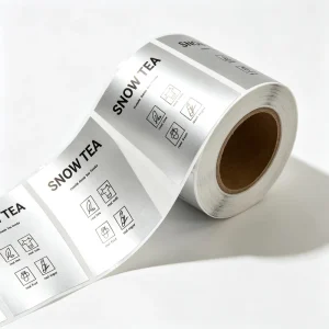 Custom Design Silver Embossed Logo Waterproof Label Stickers Sheet Printing Self Adhesive Round Stickers