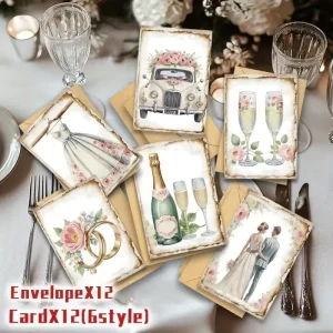 Custom Design Wedding Greeting Cards Handmade Digital Printing Hot Stamped Cardboard Elegant Romantic Invitation Cards for
