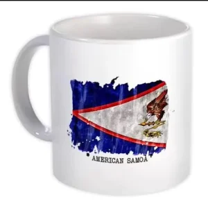 Custom Designed American Samoa Ceramic Mug Displaying National Flag Motif for Homestay Supply and Personal Use