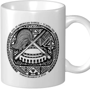 Custom Designed American Samoa Island Ceramic Mug Vivid Flag Print for Apartment Daily Use and Charity Event Giveaway